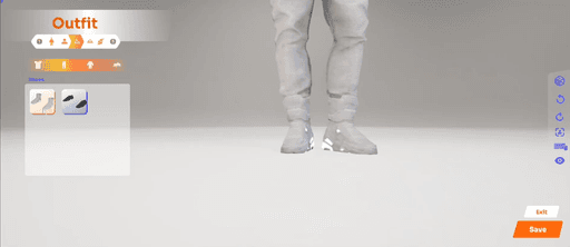High top shoes needed to be tucked into pants, low top would be untucked — created a system that replaced meshes according to conflicts
